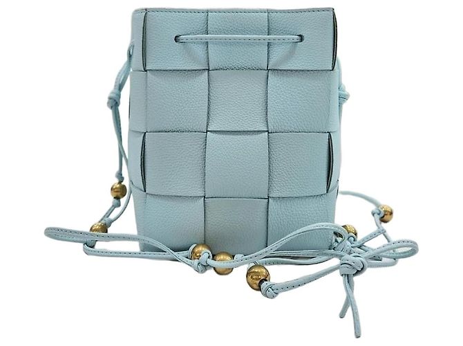 Bottega Veneta Mini borsa a secchiello Intrecciato Blu