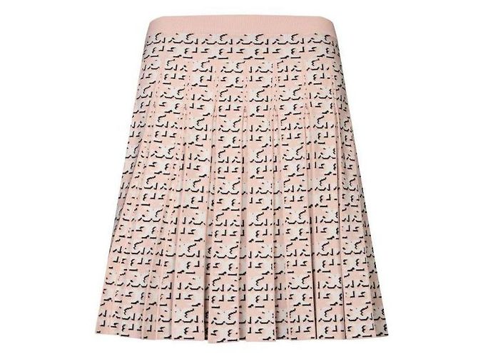 Tory Burch Monogram Pleated Viscose Skirt