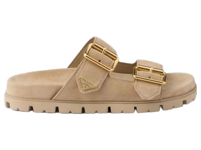 Prada Suede Strap Slide