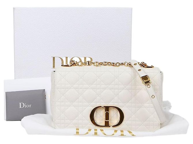 Dior Caro Medium Schulter-Crossbody-Tasche mit Kette Golden