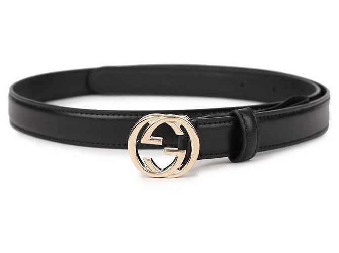 Gucci Cinto com fivela entrelaçada Preto