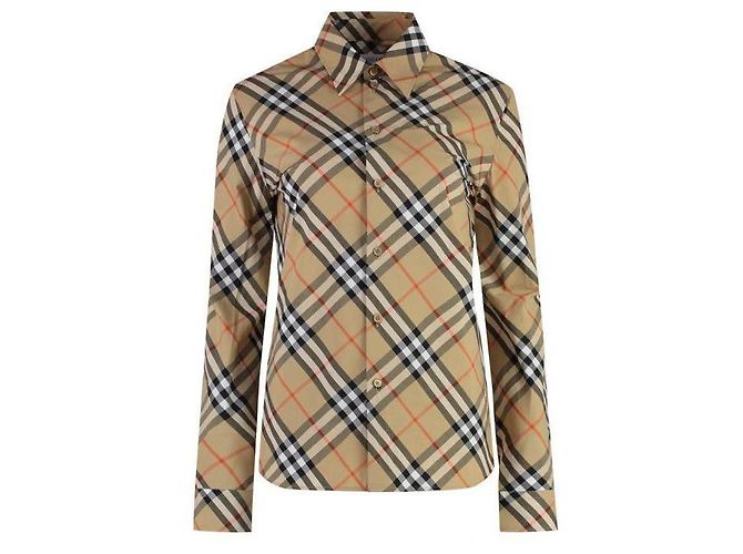 Burberry Camisa de algodón a cuadros Multicolor