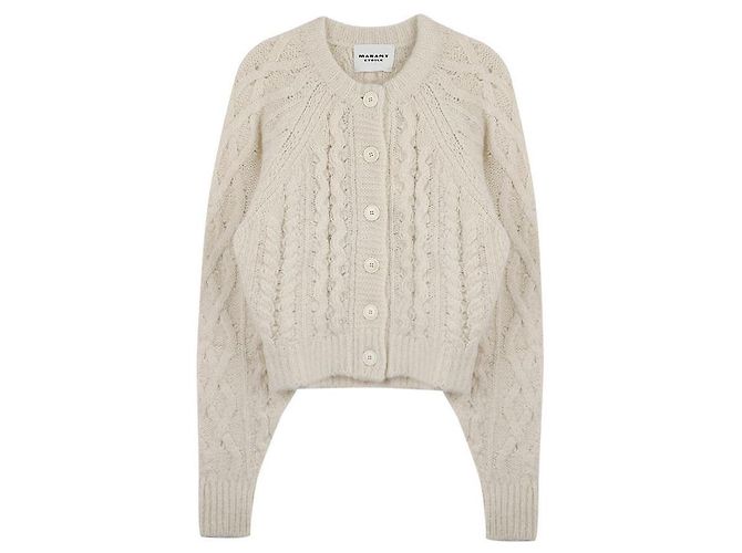 Isabel Marant Strickjacke mit Zopfmuster Weiß
