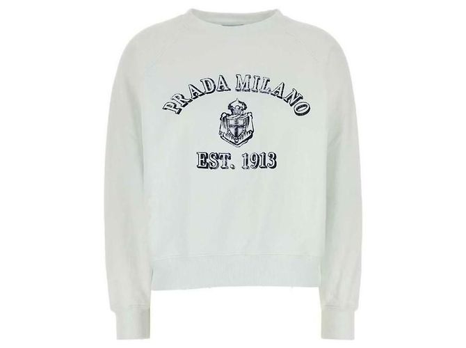 Prada Sudadera de algodón con cuello redondo