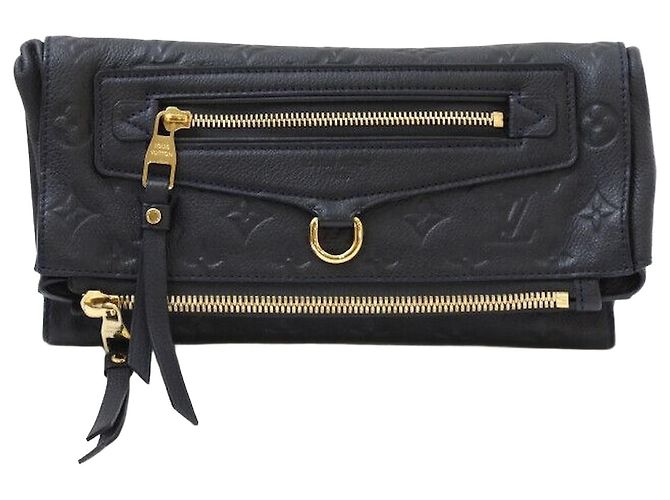 Louis Vuitton Petite Malle Foldover Clutch Monogram Empreinte Noir