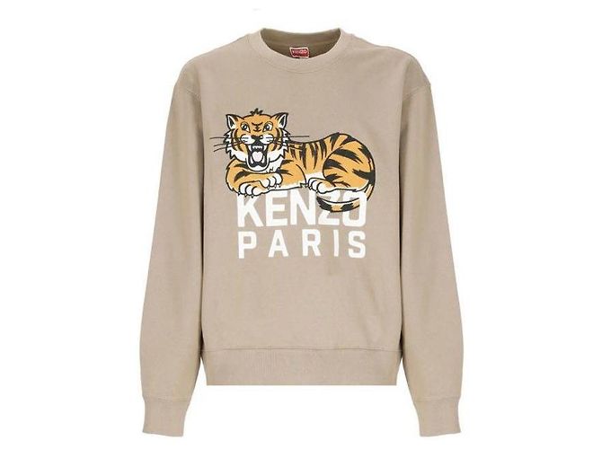 Kenzo Bestickter Glücklicher Tiger Sweatshirt Braun