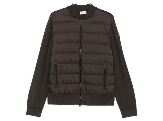 Moncler Cardigã de lã com zíper acolchoado Multicor