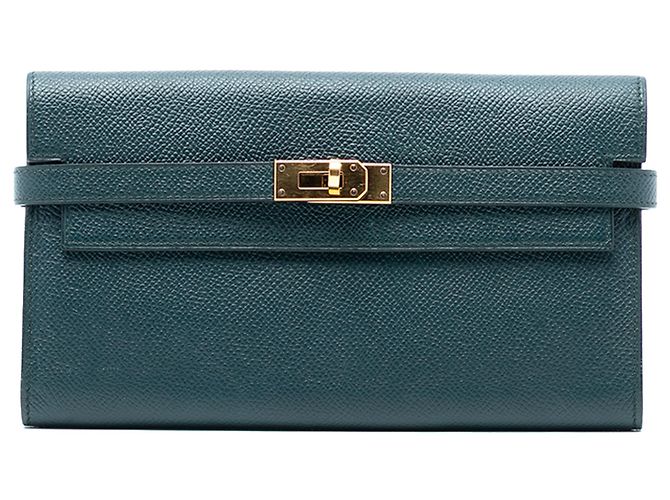 Cartera Longa Kelly en Epsom Verde Hermès Verde oscuro