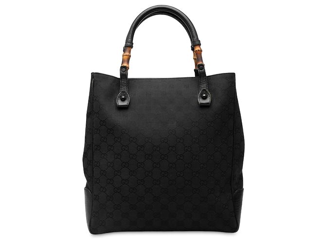 Bamboo Gucci Schwarze GG Canvas Bambus Tote