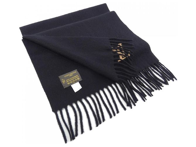 Écharpe en soie noire Louis Vuitton
