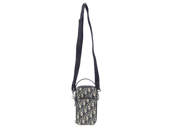Pochette Micro Dior Rider di Christian Dior Nero Beige Blu navy