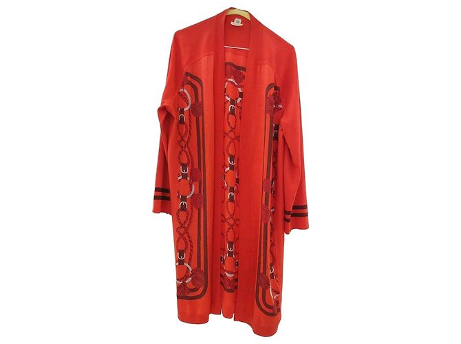Twillaine Long Hermès Schwarz Rot Orange 
