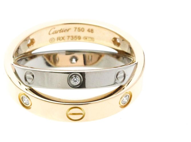 Cartier Be Love Ring Halb Diamant Silber Golden