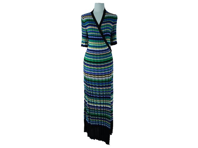 Abito maxi plissettato a righe Maje Multicolore