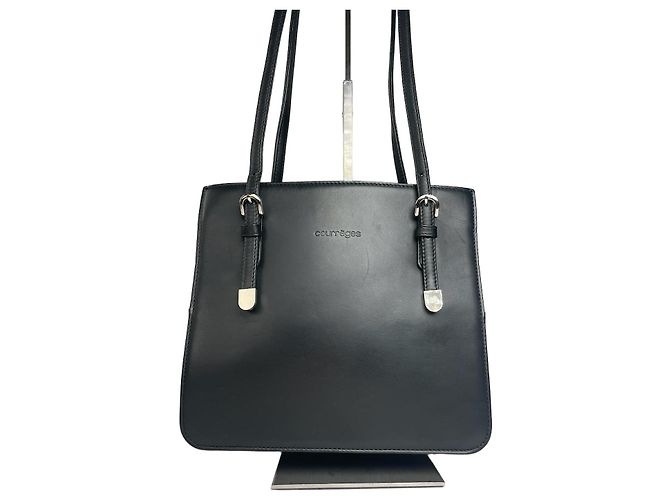 Vintage Courreges Lederhandtasche schwarz
