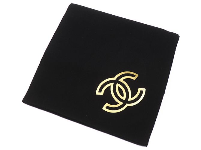 Sciarpa in cashmere nero Chanel Coco Mark