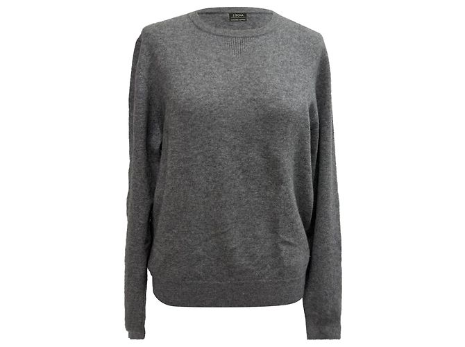 Ermenegildo Zegna Gestrickter grauer Kaschmir-Pullover von Z Zegna