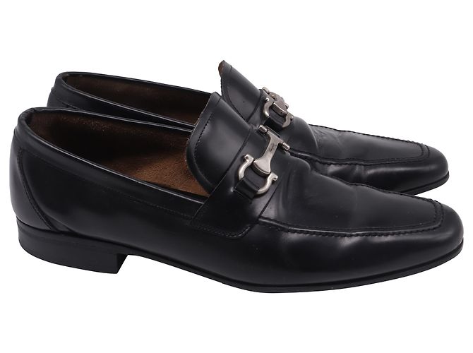Mocasines Gancini en cuero negro de Salvatore Ferragamo