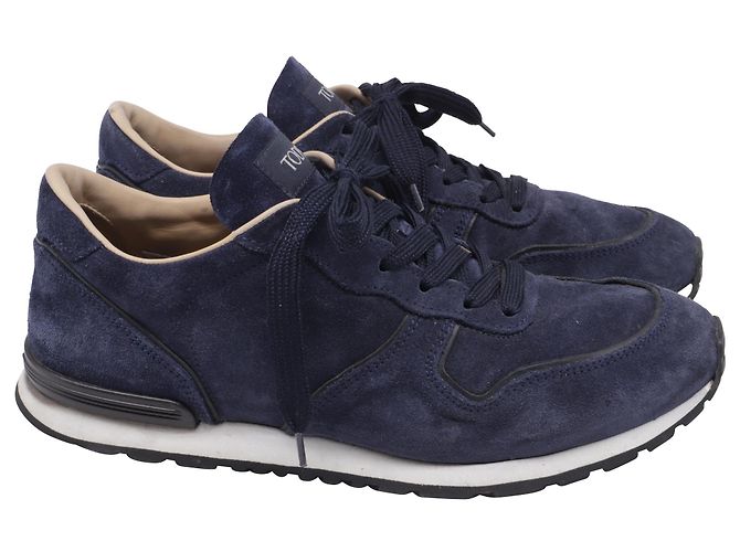 Sneakers basse con lacci Tod's in suede blu navy