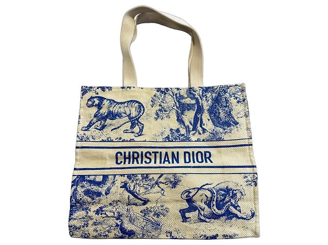 Christian Dior Strohtasche blau