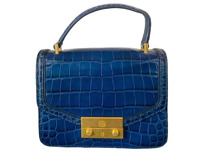 Bolsa Tory Burch de couro azul marinho