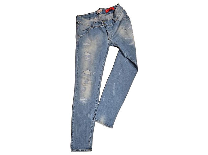 MET Jeans aus Denim mit Rissen Blau