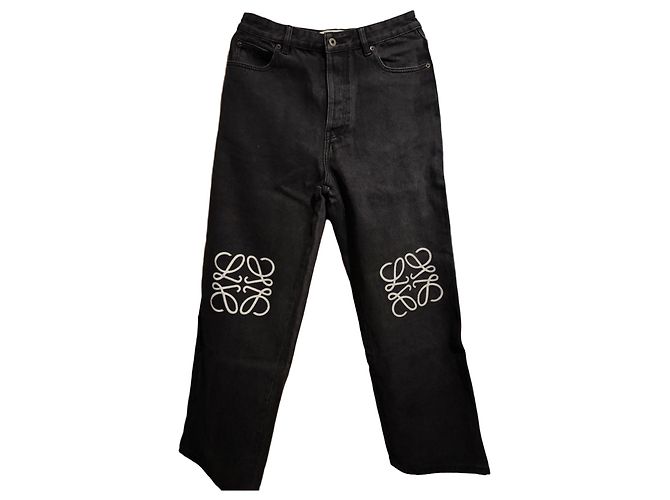 Vaqueros Loewe Anagram Bordados Negros