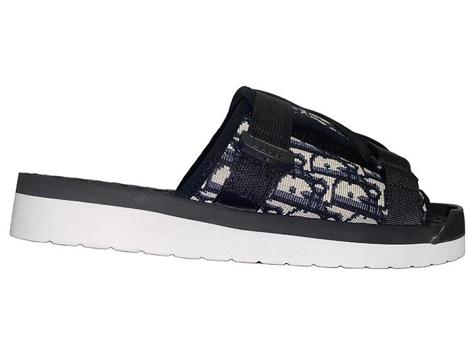 Dior Monogramm Flip-Flops Schwarz