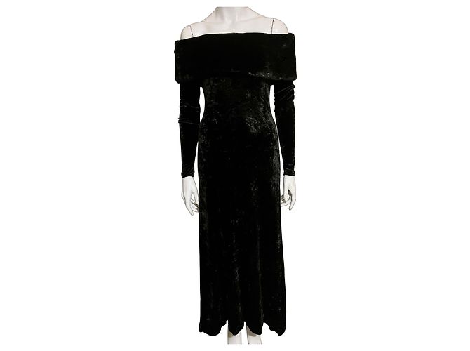 Jenny Packham Schwarzes Samt-Abendkleid