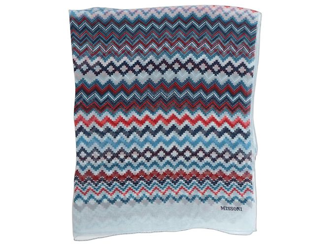 Missoni Écharpe en chiffon bleu à zigzag