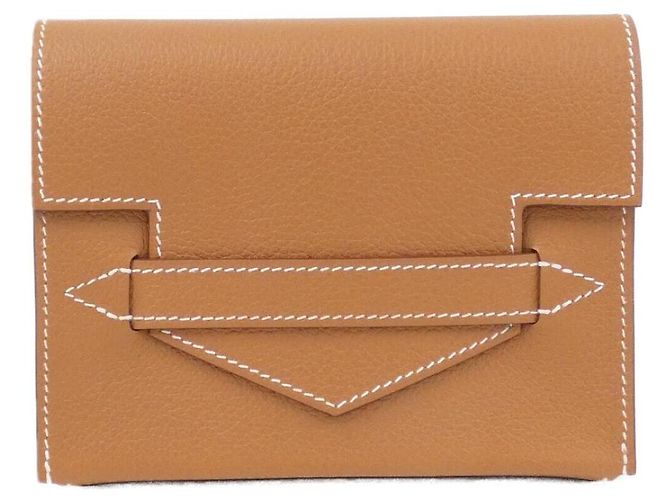 Hermès Hermes BRIDGE Evercolor Card Case Golden