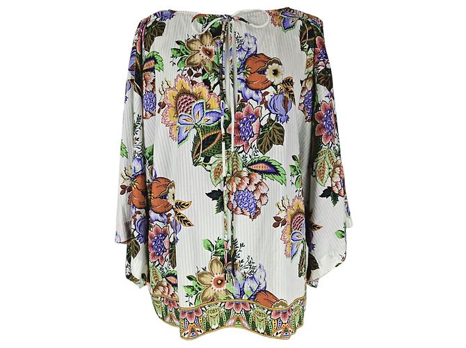Top floral boho Etro Blanco