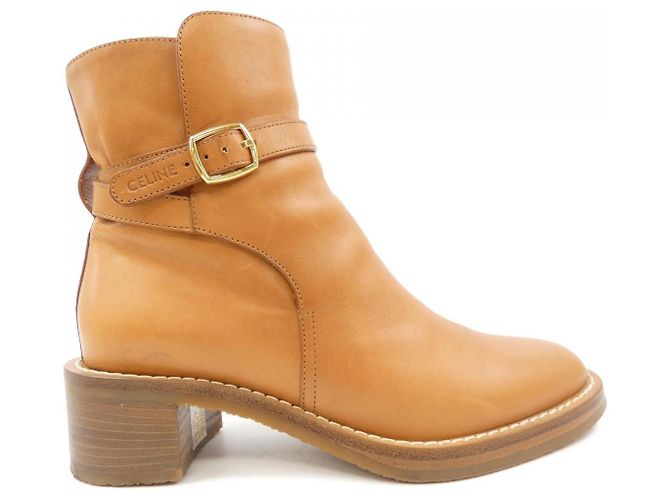 Céline Bottines en cuir CELINE Marron Bronze