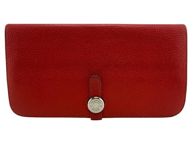 Hermès Cartera Larga Dogon HERMES 2012 en Rojo Roja
