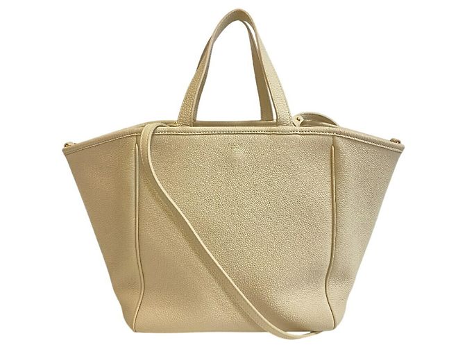 Céline Cabas Tote pliable Celine Small à main et épaule Beige Blanc cassé
