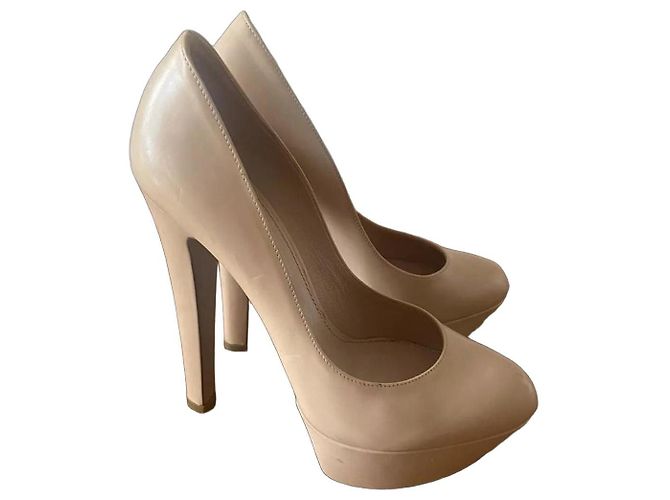 Sergio Rossi Leder Pumps Beige Grösse 37