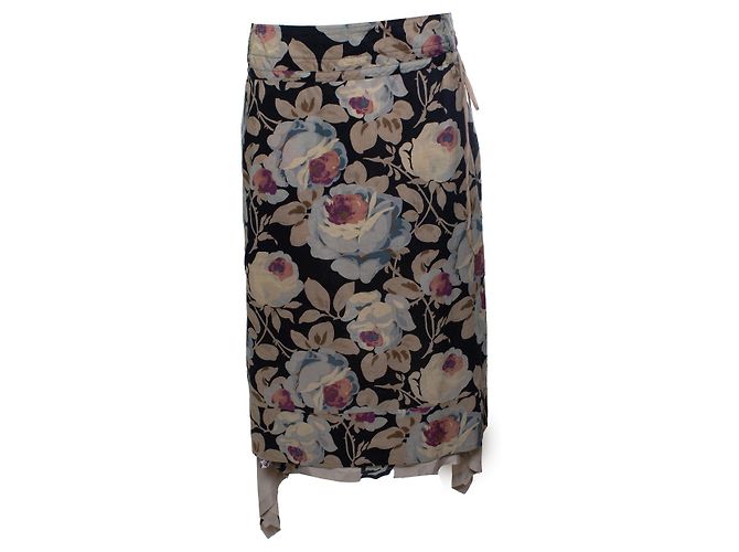 Gonna midi floreale con spacco di Dries van Noten