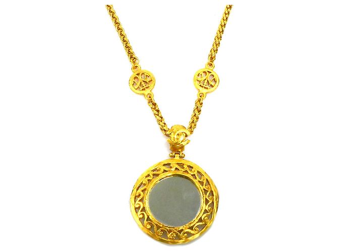 Collana Pendente Specchio Oro Chanel D'oro