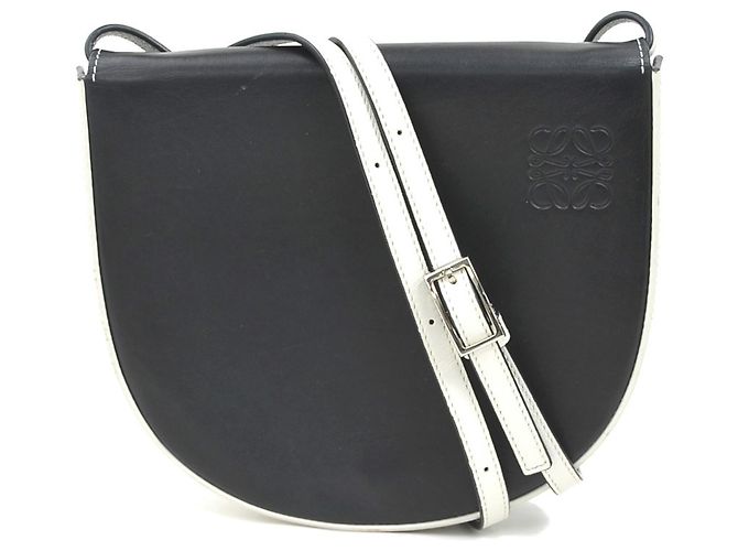 Borsa a spalla in pelle Loewe nera e bianca Nero Bianco