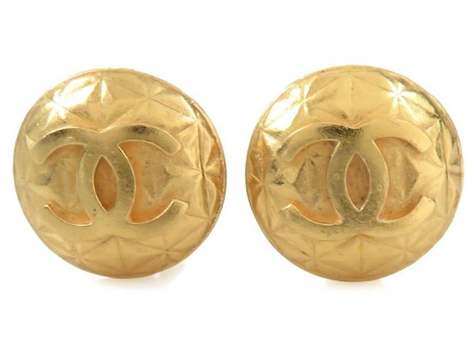 Orecchini in metallo dorato Chanel Coco Mark D'oro
