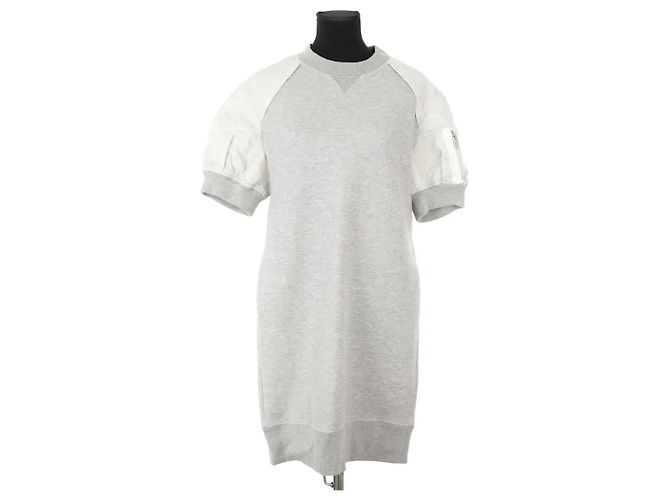 Sacai Graues Baumwollkleid