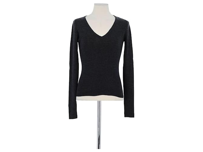 Prada Pullover aus anthrazitfarbenem Baumwoll Anthrazitgrau 