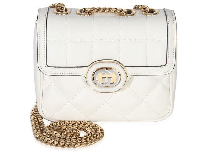 Bolsa mini Deco em couro de bezerro acolchoado branco Gucci