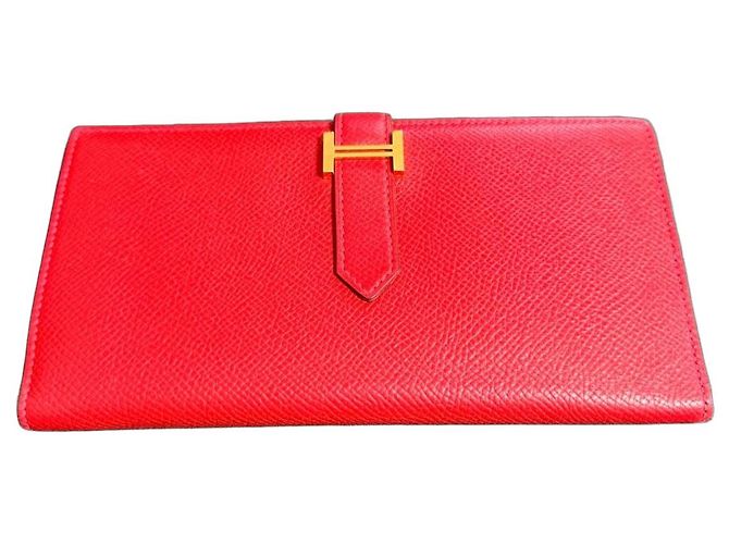 Hermès Béarn Long Wallet - Red