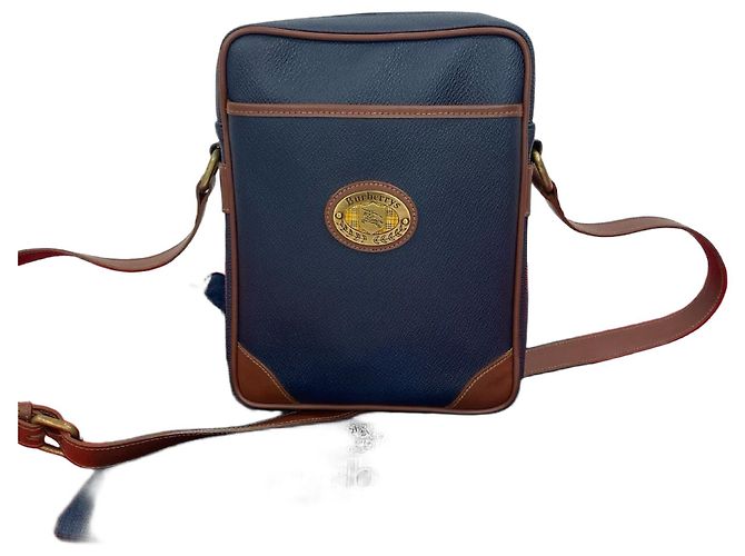 Borsa a tracolla in pelle e PVC Burberry Blu