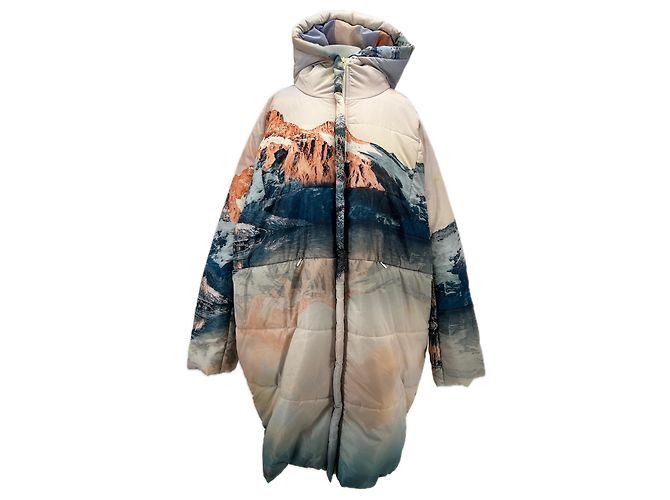 Autre Marque Bunte Bedruckte Daunenjacke Pink
