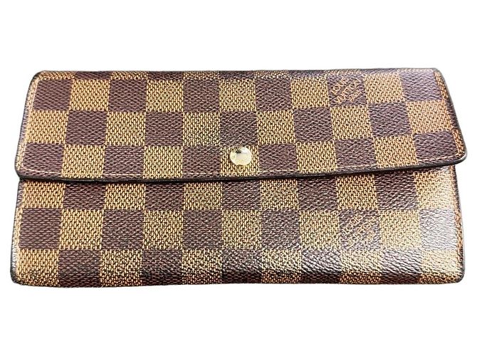 Louis Vuitton Sarah Wallet Damier Ebene Brown
