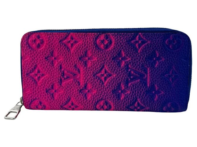 Louis Vuitton Zippy Wallet in Blue Taurillon Leather Pink