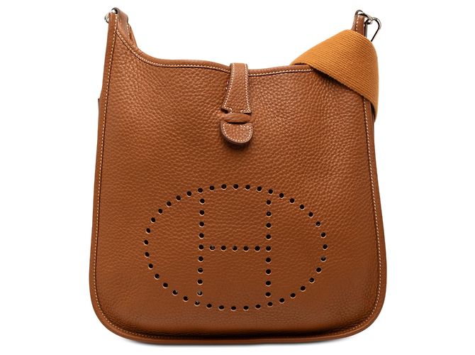 Hermès Evelyne II 29 em couro Clemence marrom