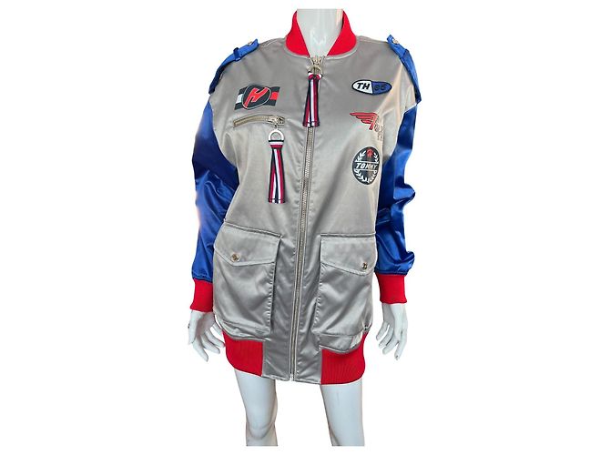 Tommy Hilfiger x Gigi Hadid Bomberjacke Blau Silber